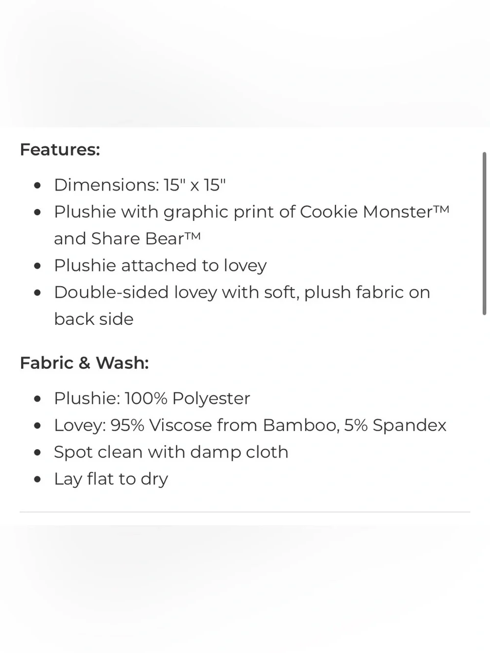 Posh Peanut Blue Cookie Monster & Care Bear Lovey